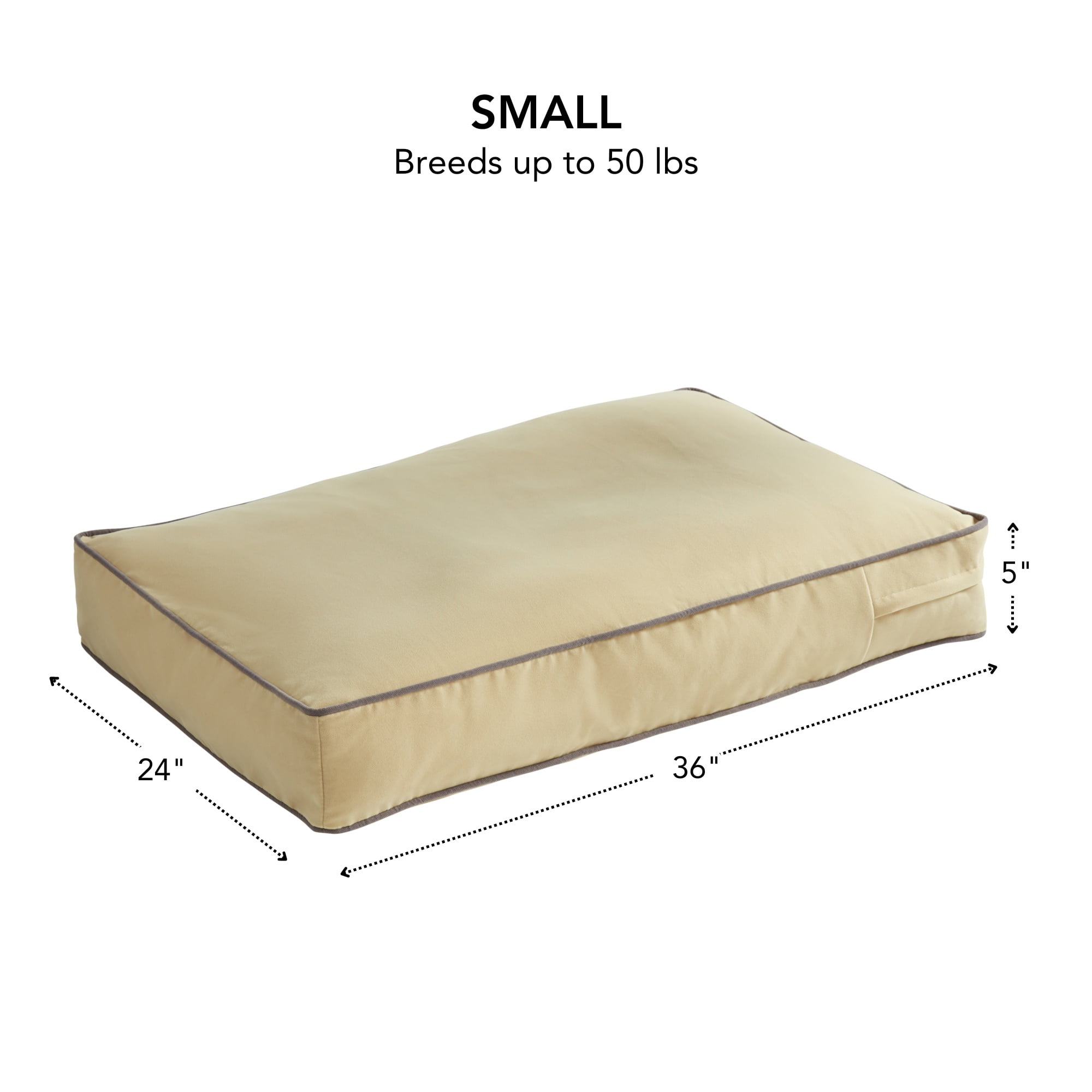Happy Hounds Buster Rectangle Pillow Style Dog Bed, Buttercream, Small (36 x 24 in.)