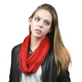 thumbnail image 3 of NYFASHION101® Round & Square Stud Accent Soft Stretchable Infinity Loop Scarf - Red, 3 of 3
