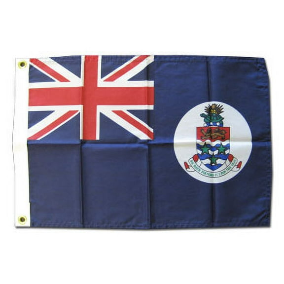 Cayman Islands - 12"X18" Nylon Flag (White Disk)