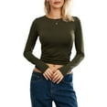 thumbnail image 1 of SUNSIOM T-Shirts Basiques Ajustés Décontractés pour Femmes Printemps Automne Manches Longues Col Rond Streetwear, 1 of 8
