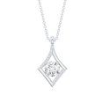 thumbnail image 2 of Rosec Jewels Lab Diamond Pendant with Chain - Art Deco Square Necklace - EF-VS Quality Certified, 925 Sterling Silver, 2 of 6