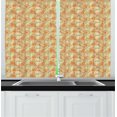 thumbnail image 1 of Floral Kitchen Curtains, Boho Style Flourishing Petals and Buds Shabby Blossoms Nature Spring Doodle, Two Panels Drapes with Rod Pocket Room Decor, 55" X 45", Paprika Pale Green, by Ambesonne, 1 of 1