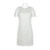 Laundry Crew Neck Short Sleeve Solid Concealed Zipper Back Shift Lace Dress-WHITE / 4