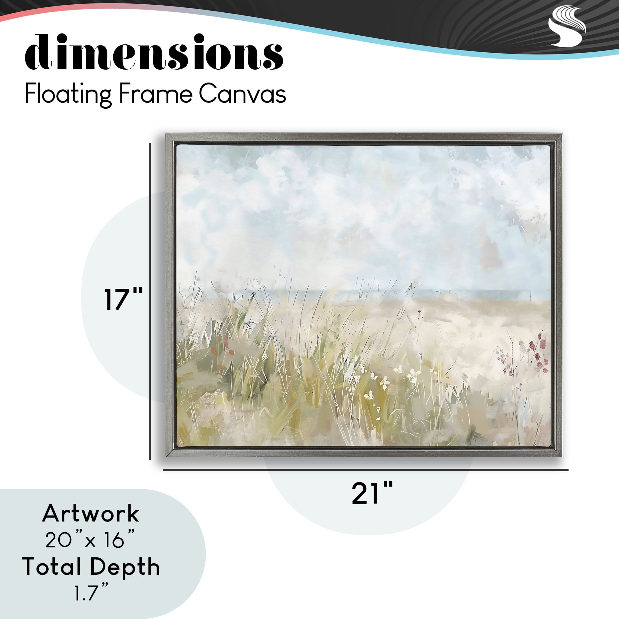 Stupell Industries Flowers By The Ocean Gray Framed Floater Canvas Wall Art, design by Creative Studio