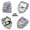 thumbnail image 5 of JIALIOU Mini Backpack Purse for Women Quilted Casual Daypack Small Travel Shoulder Bag, Violet Floral Stained Glass, 5 of 7