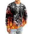 thumbnail image 4 of Broave Men's Halloween Skull Graphic Crewneck Sweatshirt, All Over Print Long Sleeve Casual Pullover Top, Gothic Skeleton Crew Neck Sweatshirt for Daily Wear & Halloween Party Outfit, 4 of 6