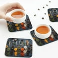 thumbnail image 7 of Gaeub Various Herbs And Spices In Spoons Print 6 Pcs Leather Coasters for Drinks ,Drink Coasters Sets,Drink Table Cup Coasters for Living Room Kitchen Coffee Decor,Square, 7 of 7