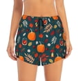 thumbnail image 3 of Uemuo Autumn with Pumpkins Pattern Women's Athletic Shorts High Waisted Running Shorts with Liner Pockets Gym Elastic Workout Shorts-X-Large, 3 of 9