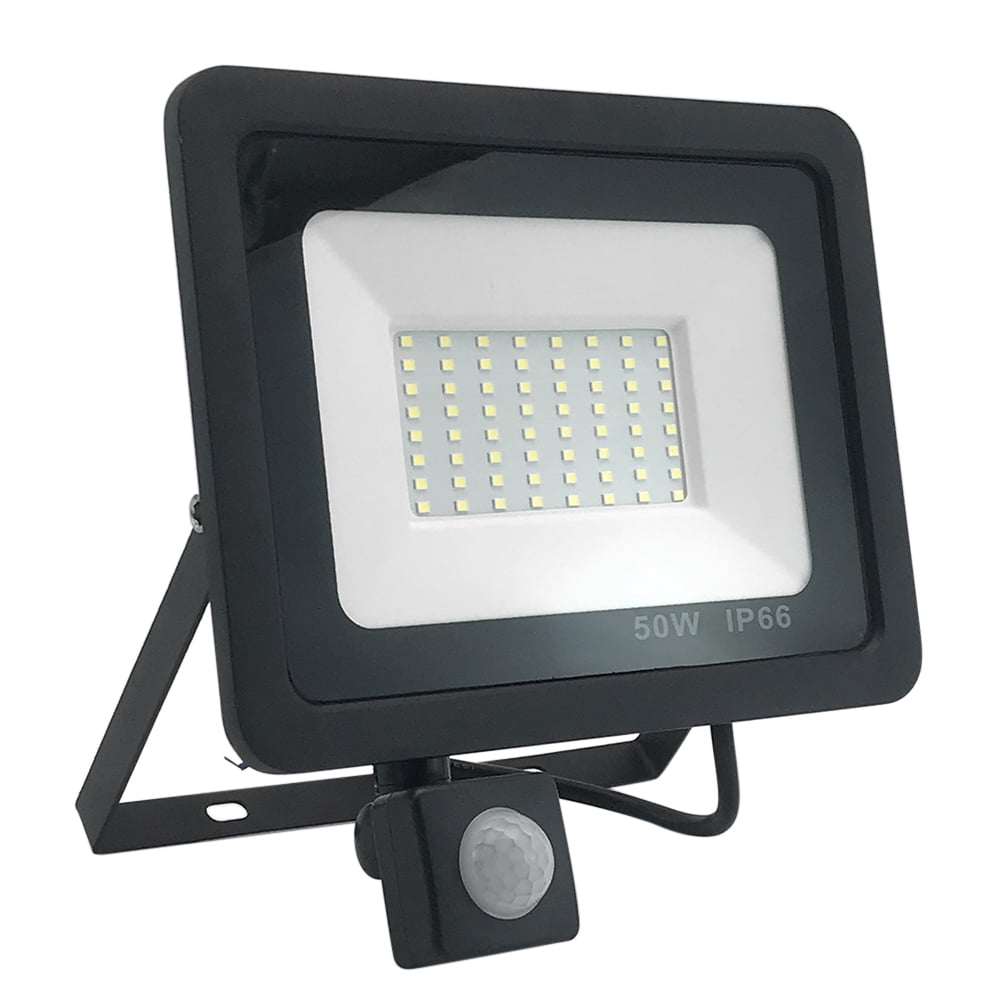AC175265V 50W 4000LM 64 White Light LED Flood Light Portable PIR