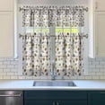 thumbnail image 3 of Kitchen Curtains 36 Inch Short - 3 Panel Set, Rod Pocket Window Curtain, Boho Floral Tribal Style, 100% Polyester for Farmhouse, Kitchen, Cafe, Bedroom, Easy Wash, 3 of 6