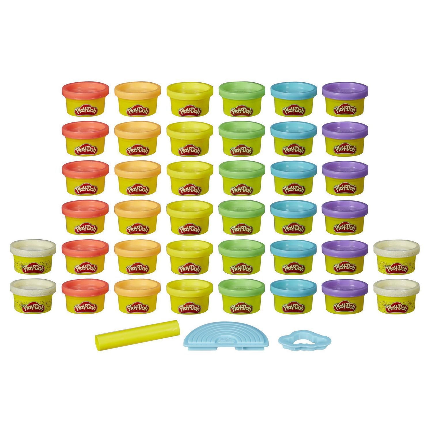 Ensemble de 40 pots de pâte Play-Doh atoxique aux couleurs de l'arc-en-ciel