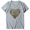 thumbnail image 5 of Pimelu Summer Tops Womens Summer Tops Vintage Leopard Heart Graphics Tee Shirts Plus Size Casual Round Neck Short Sleeve Valentines Shirts Blouses Womens Tee Shirts, 5 of 6