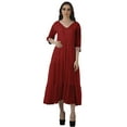 thumbnail image 1 of Moomaya Robes d'Été Unies Femmes Robe à Manches Longues Longues Robes, 1 of 6