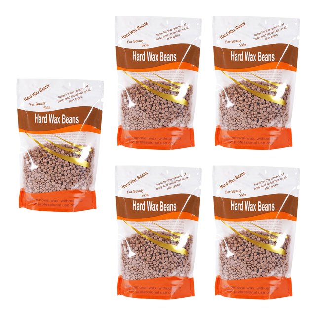 5 piezas de frijoles de cera dura a las axilas de frijoles depilatorios para las piernas bikini line marrón