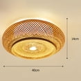 thumbnail image 5 of Lámpara de techo LED, accesorio de iluminación decorativa, lámpara de bambú tejida a mano, luz de para comedor, cocina, Hotel, decoración de 40cmx14cm SM SunniMix Lámpara de techo, 5 of 5