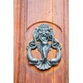 thumbnail image 2 of Eggers, Julie 13x18 Black Ornate Wood Framed with Double Matting Museum Art Print Titled - Italy-Tuscany-Pisa Large antique door knocker on beautiful wooden door, 2 of 4
