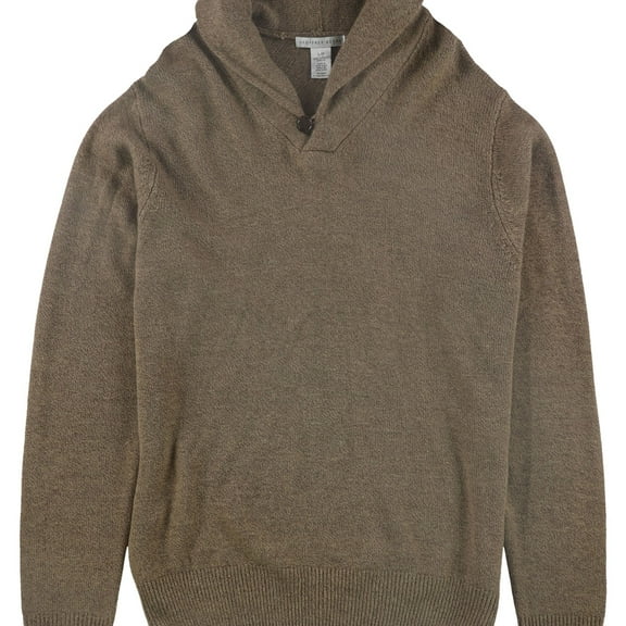 Geoffrey Beene Mens Ribbed Pullover Sweater, Brown, Large