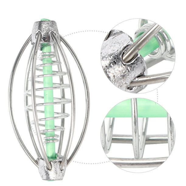Fishing Feeder,10PCS Stainless Steel Spring Fishing Tackle Fishing Bait  Cage Solid Performance 