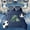 Navy A, variant on Feelyou Sport Soccer M Letter Queen Bedding for Boys, Blue Cartoon Football Theme Bedding Comforter Set Queen, Blue Reversible, 7 Pieces