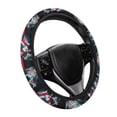 thumbnail image 6 of Uorisanigo Skull Steering Wheel Cover for Women Fluffy American Flag Car Steering Wheel Protector for Winter Stretchable Fuzzy Steering Wheel Covers Flannel Car Decorative Gift for Mom, 6 of 8