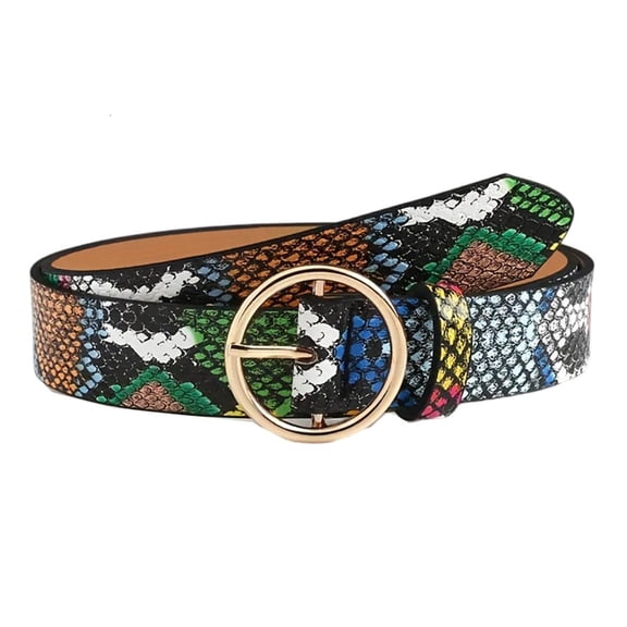 Contemporary Serpents Design PU Waist Belt Adjustable Waistband For Men And Women