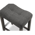 thumbnail image 4 of Roundhill Furniture Sora Button Tufted Counter Height Saddle Stool, Set of 2, Gray, Wood, 24"H, 4 of 6