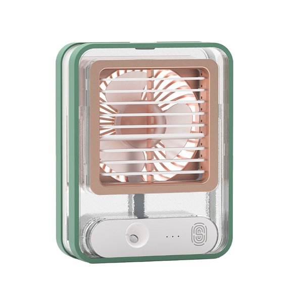 Qocolhg Small Desktop Fan Portable Handheld Fan with Mister, 3 Speed Mode, USB Rechargeable Personal Fan Spray Water Mist Fan Cooling Fans for Bedroom, Office, Home, Travel, Quiet, Green, Clearance