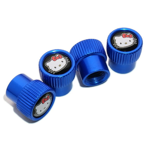 4x Universal Fit Hello Kitty Car Wheels Tire Air Valve Caps Stem Dust Cover Blue