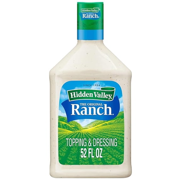 Hidden Valley Ranch Dressing & Dipping Sauce, Ranch Dressing and Pizza Topping, Gluten Free Salad Dressing, 52 Ounces (Packaging May Vary)