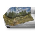 thumbnail image 3 of Basset Hound Soft Flannel Fleece Throw Blanket, Illustration with Outdoor Scene with Running Dog Trees, Cozy Plush for Indoor and Outdoor Use, 50" x 60", Multicolor, by Ambesonne, 3 of 6