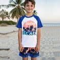 thumbnail image 2 of Gelikeya Boys Rash Guard Swim Set Size 8-9 Swimwear Sets Bathing Suit Short/Long Sleeve Bathing Suits for Boys (Child, X02 Blue, 8-9 Years), 2 of 7