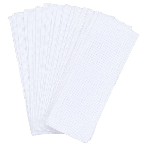 20 Pcs Blank Stitch Bookmark Fabric Book Marks Pure White Cotton Aida Cloth Rectangle DIY Embroidery Accessories Crossstitch Projects