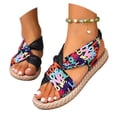 thumbnail image 2 of HOWPAY Womens Sandals Non- Open Toe Casual Flat Sandals on Lightweight Summer Outdoor Beach Adjustable Strap Slingback Shoes Black 36, 2 of 9