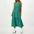 thumbnail image 6 of Mohiass Womens Summer Dresses 2025 Plus Size Sleeveless V Neck Boho Maxi Dress Loose Casual Beach Long Sundresses Dark Green 5XL, 6 of 8