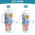 thumbnail image 6 of Yayeee 40oz Stainless Steel Tumbler with Straw and Handle Double-Wall Insulated Travel Water Bottle, Blue Flowers, 6 of 8