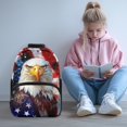 thumbnail image 2 of Pzuqiu American Flag Bald Eagle Kids Backpack for Girls Boys Ages 6-14 17 Inch Large Capacity Elementary Middle School Backpack Schoolbag Lightweight for Back to School Travel Use, 2 of 7