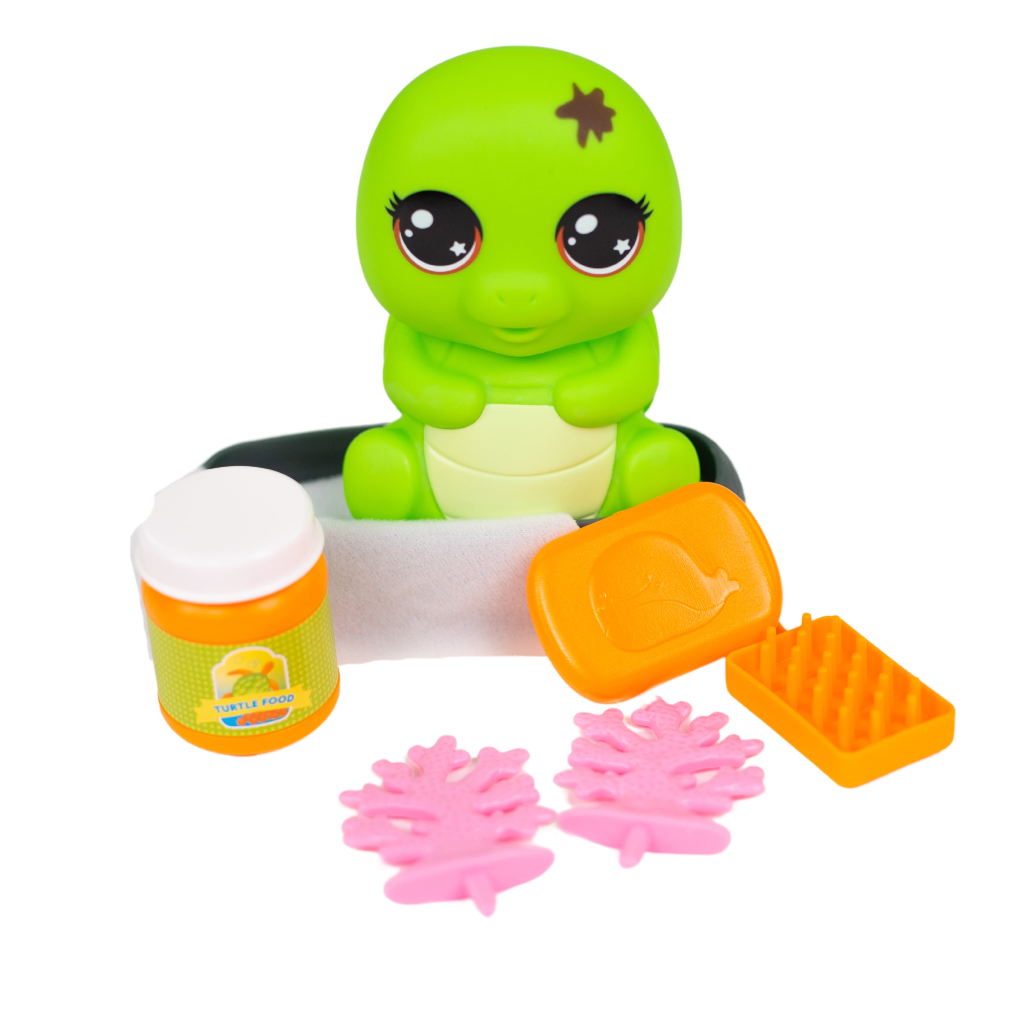 Kid Connection Mini Pet Turtle Water Play Set with Color Changing Feature, 8 Pieces, Toddler Toys, Green Color