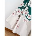 thumbnail image 4 of Green Floral Sleeveless V-Neck Maxi Dress, 4 of 5