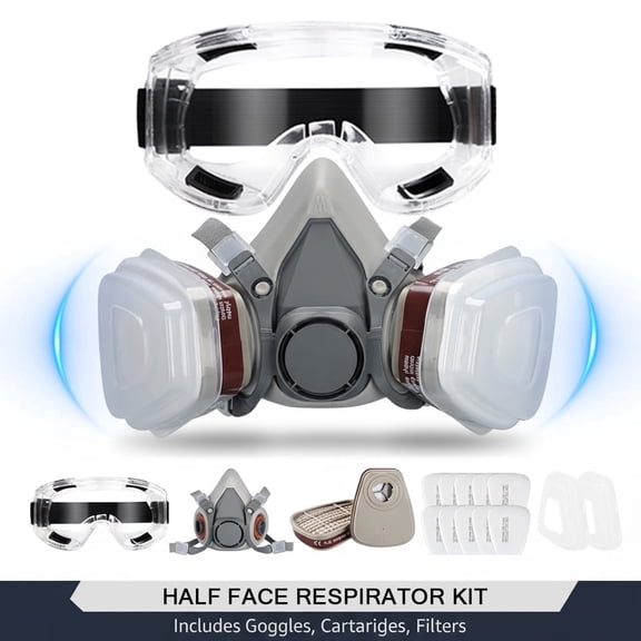 Pomerol Half FaceGas Mask Reusable Respirator Mask for Painting, Sanding, Woodworking and Sparying