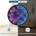 thumbnail image 5 of Voice Activated Clock with Glow Light 12 Inch Large Silent Wall Clock Battery Operated for Home Decor Glowing Purple Butterfly, 5 of 8