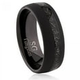 thumbnail image 1 of Tungsten With Black Matte Finish, Glossy Interior, Man-Made Meteorite Inlaid Ring, 1 of 1