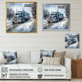 thumbnail image 4 of Designart "Wintry Trailer Truck Allure I" Truck Trailer Floater Framed Wall Art Prints, 4 of 5