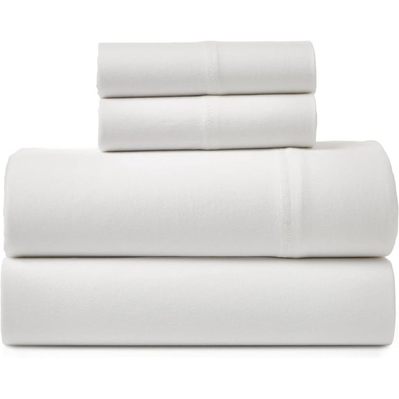 Road Trip America Jersey Sheet Set - 4 Pieces King Cotton Sheets Set - Stretchable Ultrasoft Luxury Knit Bed Linen (White, King)