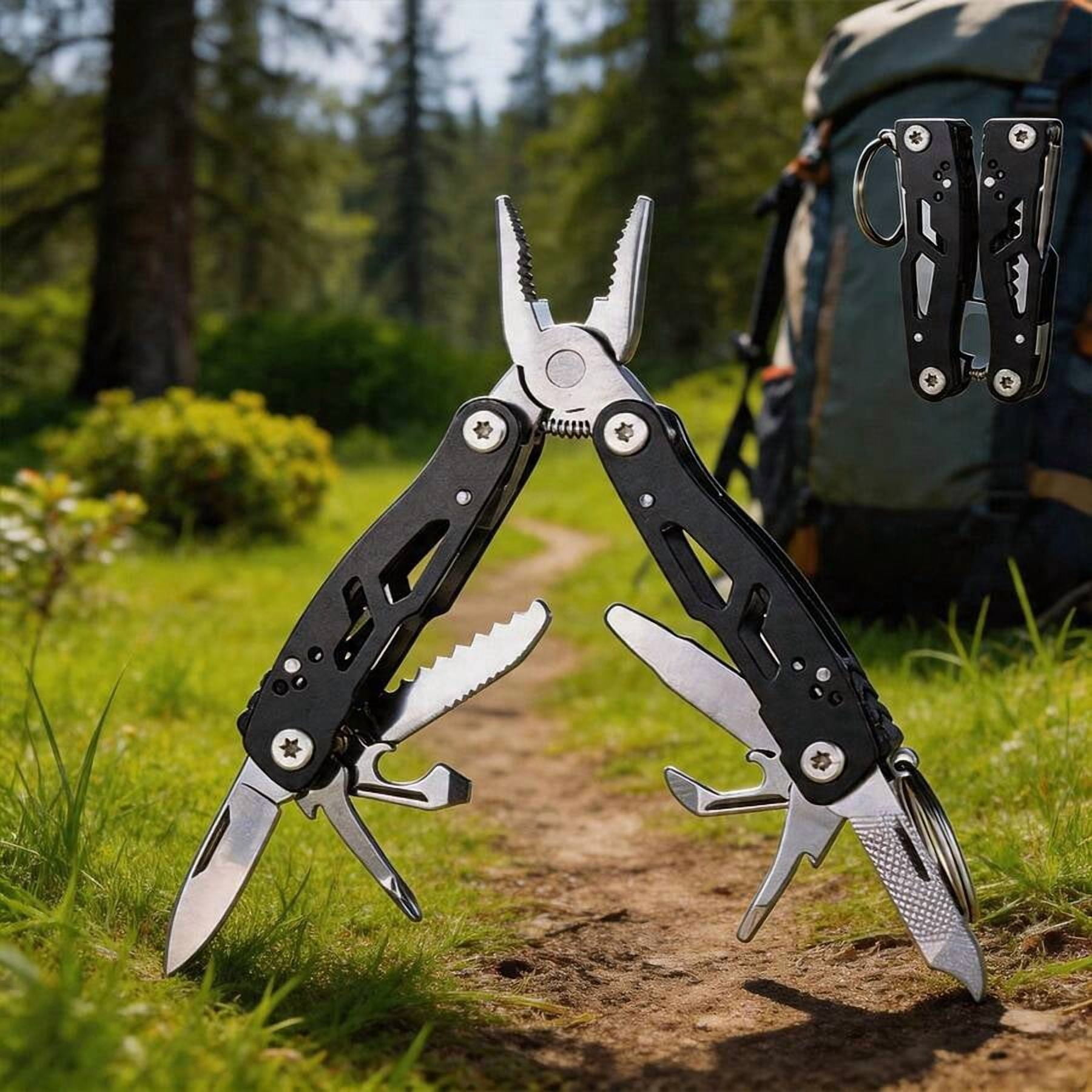 Multitool Pliers 14-In-1 - Stainless Steel Folding Pocket Knife Set with Hollow Handle Screwdrivers Bottle Opener Wood Saw and Gift Kit for Men Camping