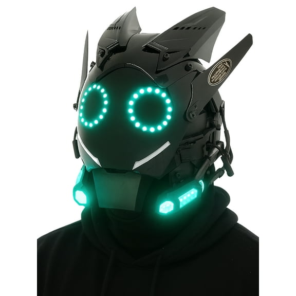 Adult LED Industrial Light Up Steampunk Cosplay Mask Helmet Costume Accessory