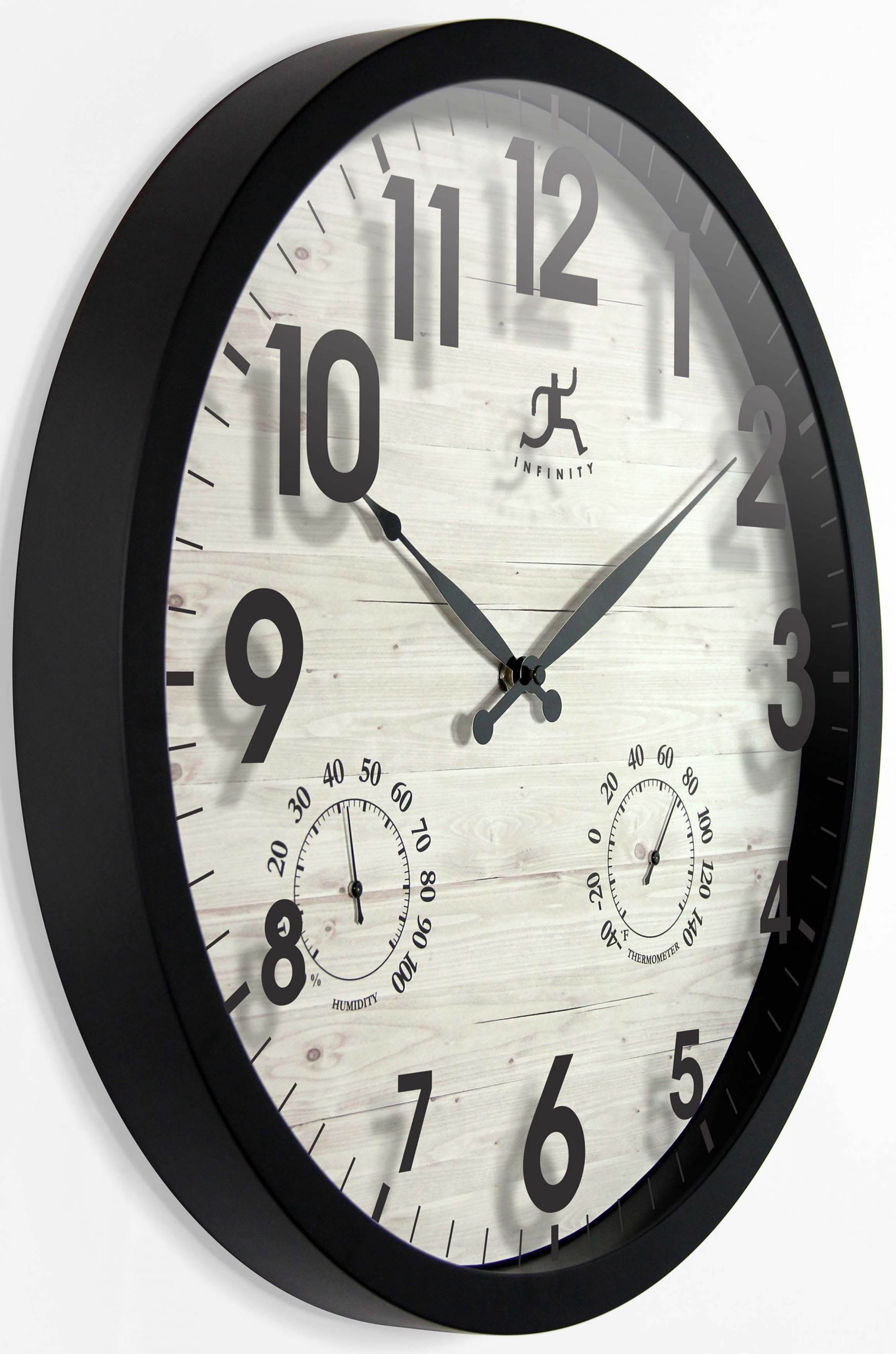 Infinity Instruments Concordia Outdoor Wall Clock with Hydrometer