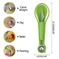 thumbnail image 6 of 3-in-1 Fruit Carving Knife Set | Multifunctional Melon Baller & Fruit Slicer | Stainless Steel & Plastic | 4-in-1 Kitchen Tool | Compact Space-Saving Design | 21.3x6.2cm Green, 6 of 9