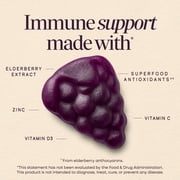 Natures Way Sambucus Elderberry Immune Gummies, with Vitamins C, D3, Zinc, Unisex, 60 Count