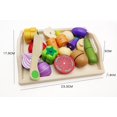 thumbnail image 2 of Juguetes de madera para 2 años - Juego de verduras, 9 juguetes cortables con cuchillo y bandeja de madera, gran regalo para cumpleaños de niños y niñas, 2 of 5