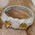 thumbnail image 5 of LBG British Made 10k White Gold Ring with Natural Opal & Citrine Womens Anniversary Ring - 33 size options - Size 4, 5 of 7